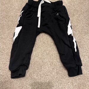 Stylish Black Kids Jogger Pants with White  lightening Accents